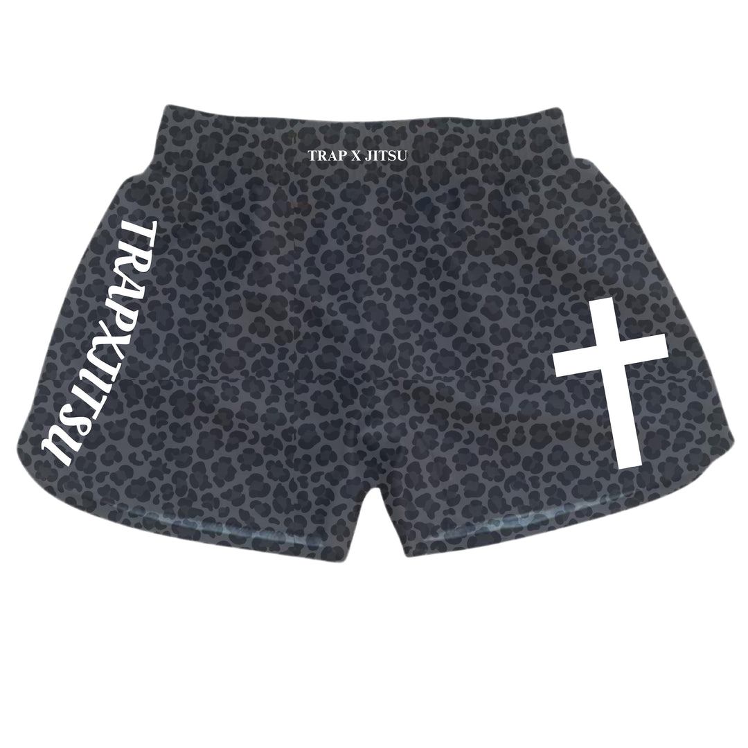 JIU JITSU & JESUS NO-GI SHORTS - BLACK LEOPARD