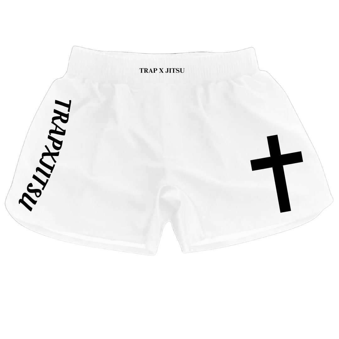 JIU JITSU & JESUS NO-GI SHORTS - WHITE