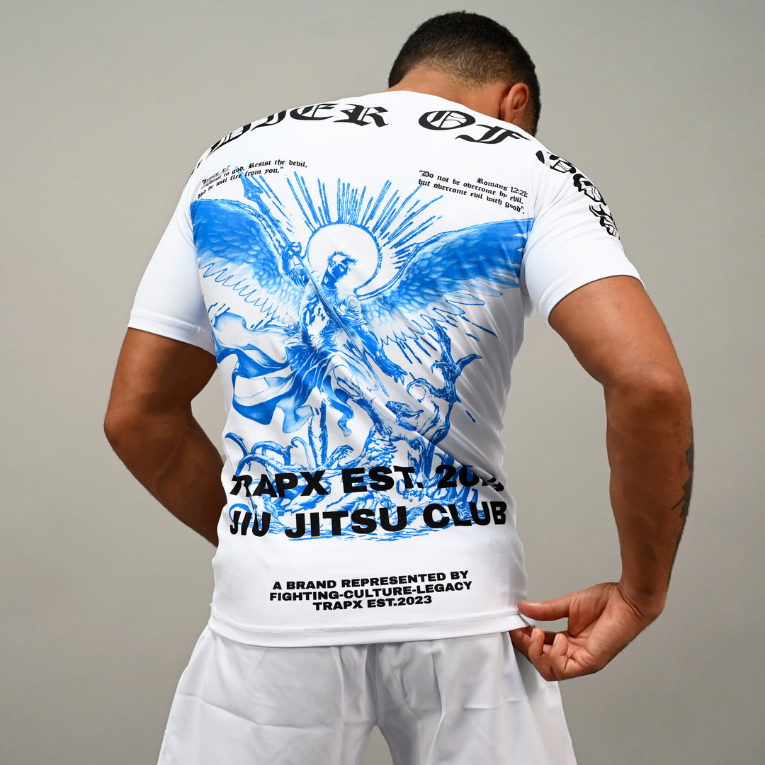 SOLDIER OF GOD SHORT SLEEVE RASHGUARD - WHITE
