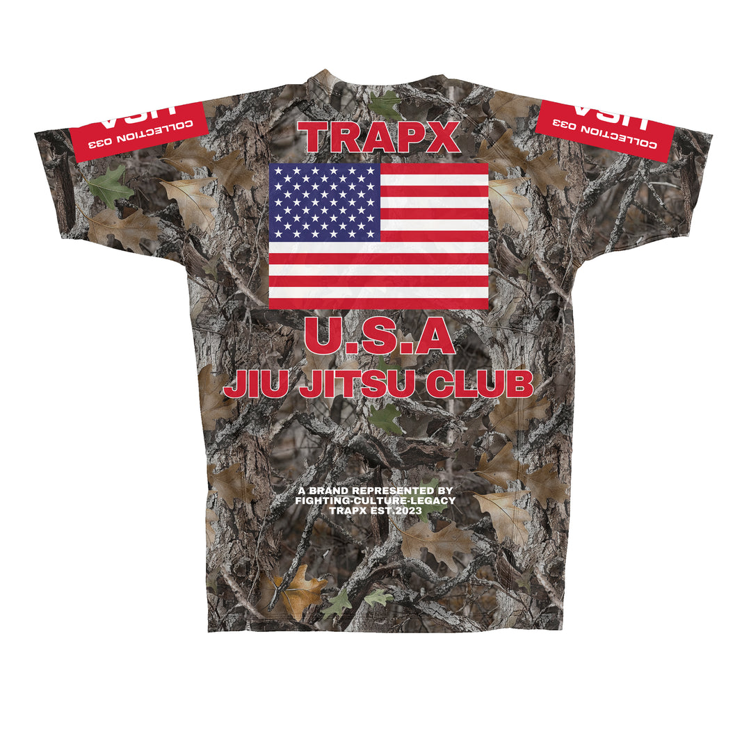 USA JIU JITSU SHORT SLEEVE RASHGUARD - CAMO