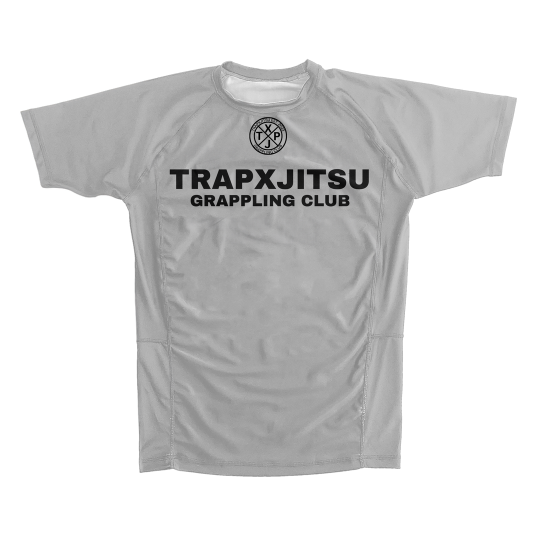 JIU JITSU & JESUS SHORT SLEEVE RASHGUARD - GRAY