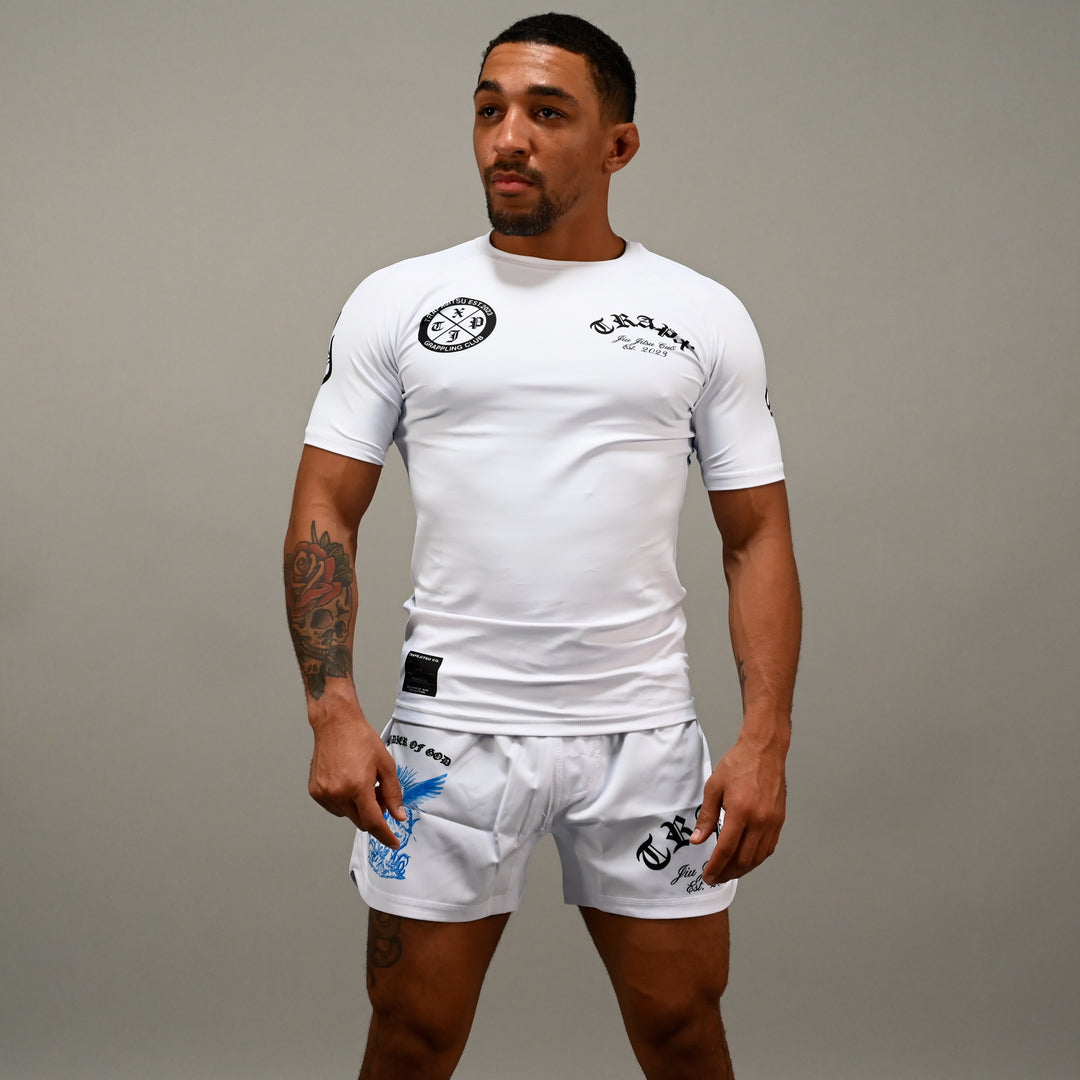 SOLDIER OF GOD SHORT SLEEVE RASHGUARD - WHITE