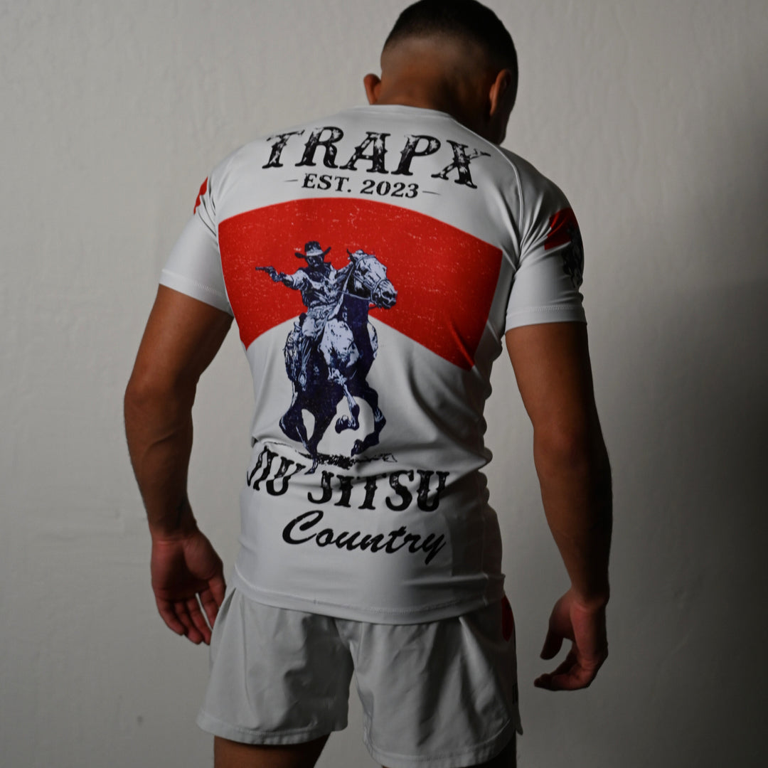 FRONTIER SHORT SLEEVE RASHGUARD - OFF WHITE