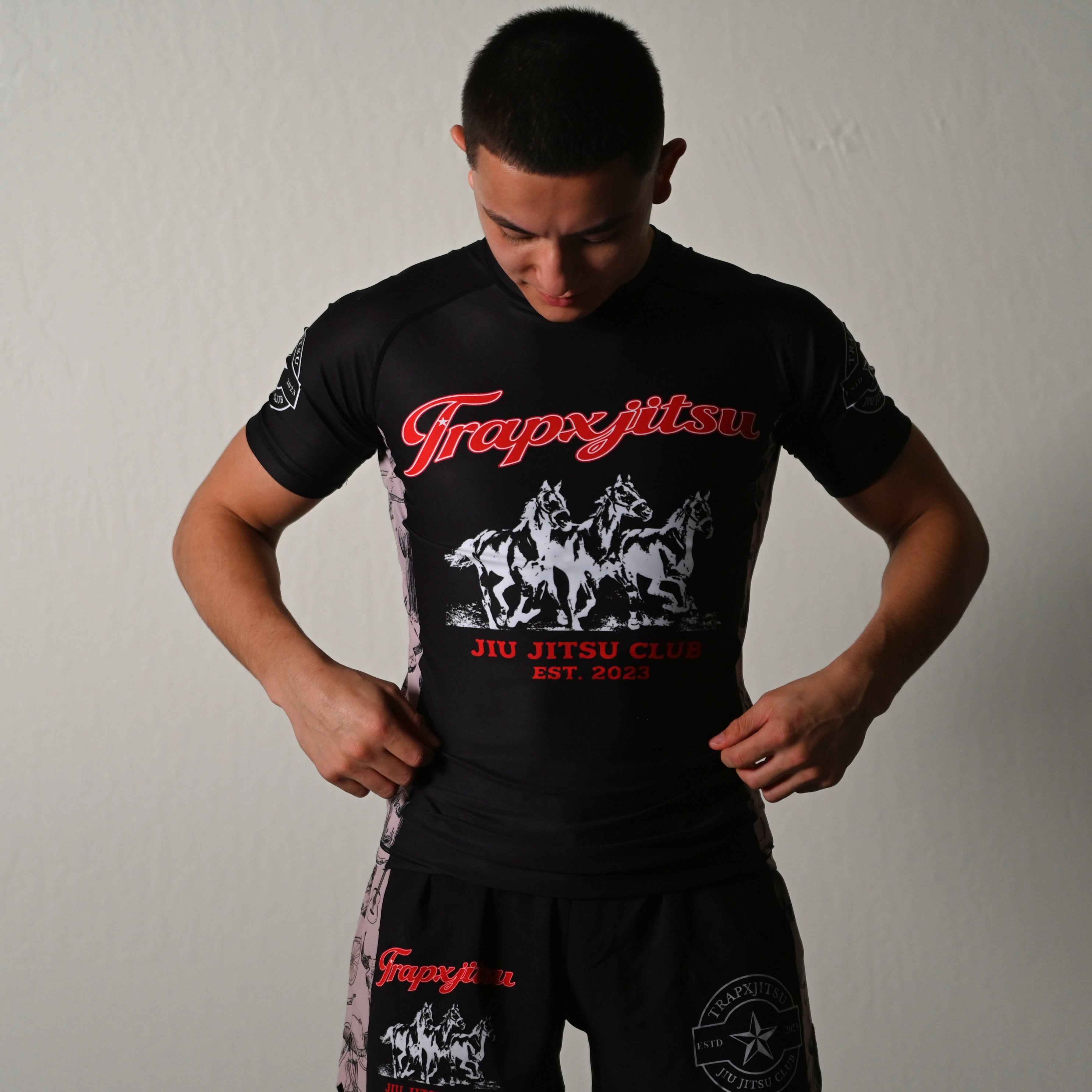 COWBOY SHORT SLEEVE RASHGUARD - BLACK – TrapxJitsu