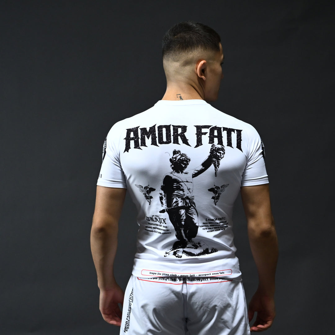 AMOR FATI SHORT SLEEVE RASHGUARD - WHITE