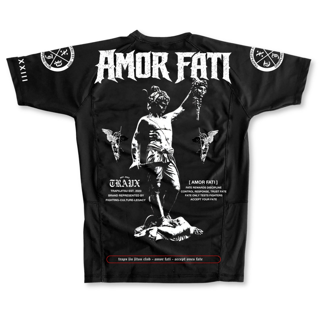 AMOR FATI SHORT SLEEVE RASHGUARD - BLACK