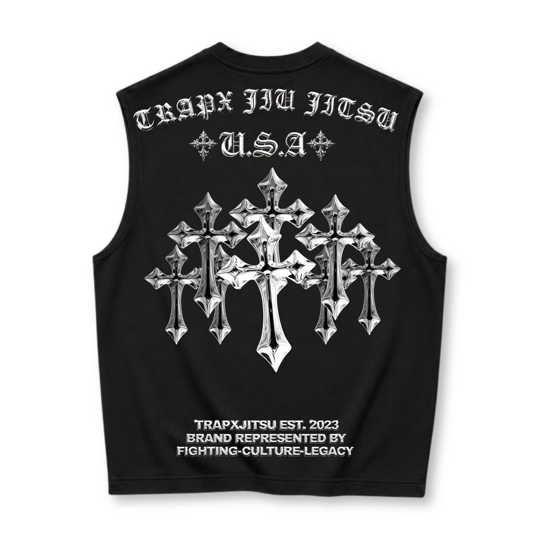 CHROME CROSS OVERSIZED TANK