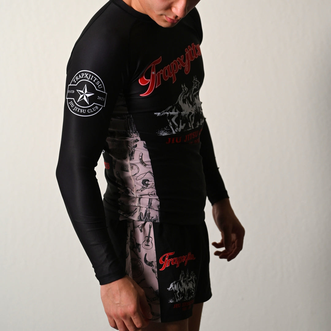 COWBOY LONG SLEEVE RASHGUARD - BLACK