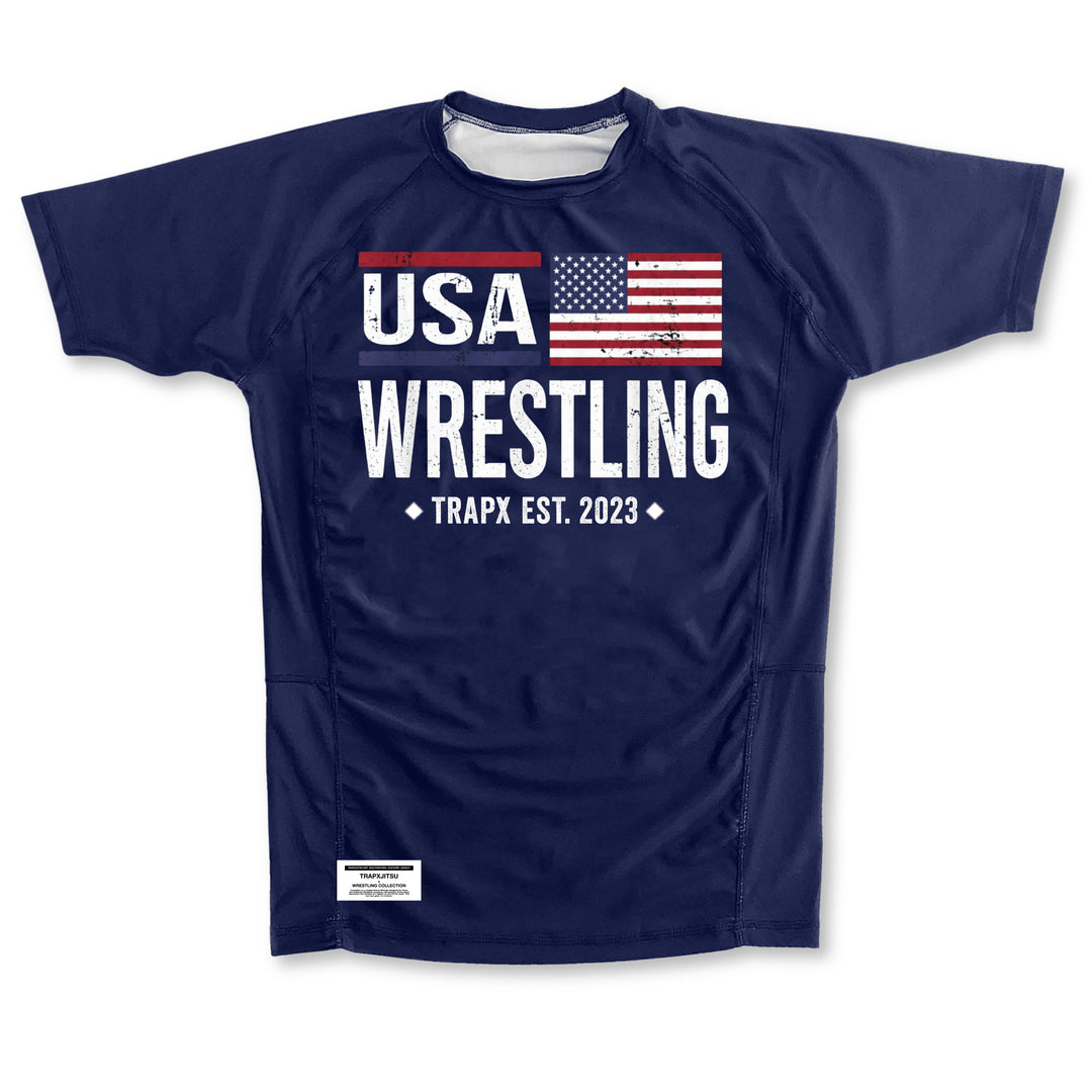 USA WRESTLING SHORT SLEEVE RASHGUARD