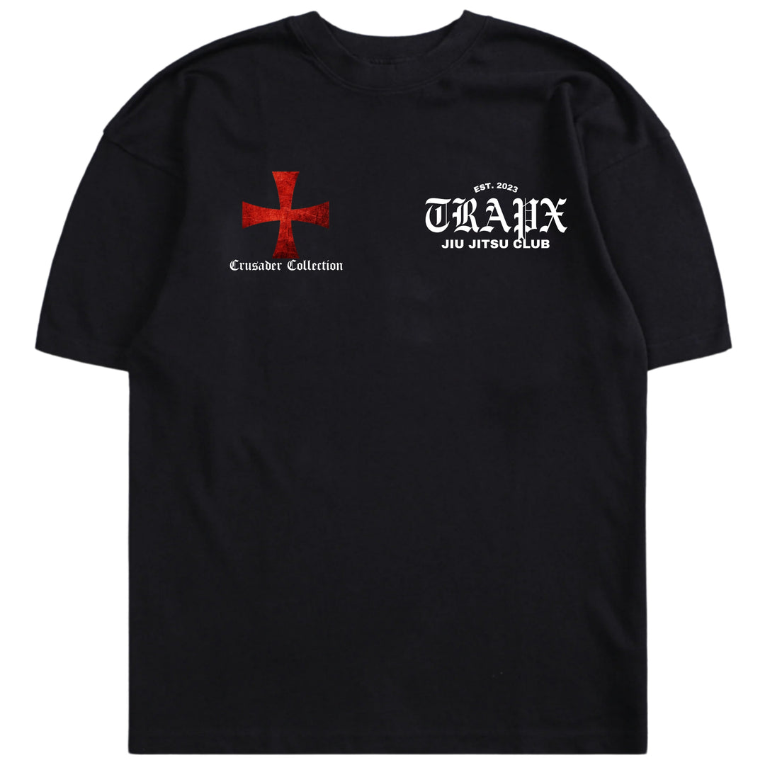 CRUSADER CROSS OVERSIZED T-SHIRT - BLACK