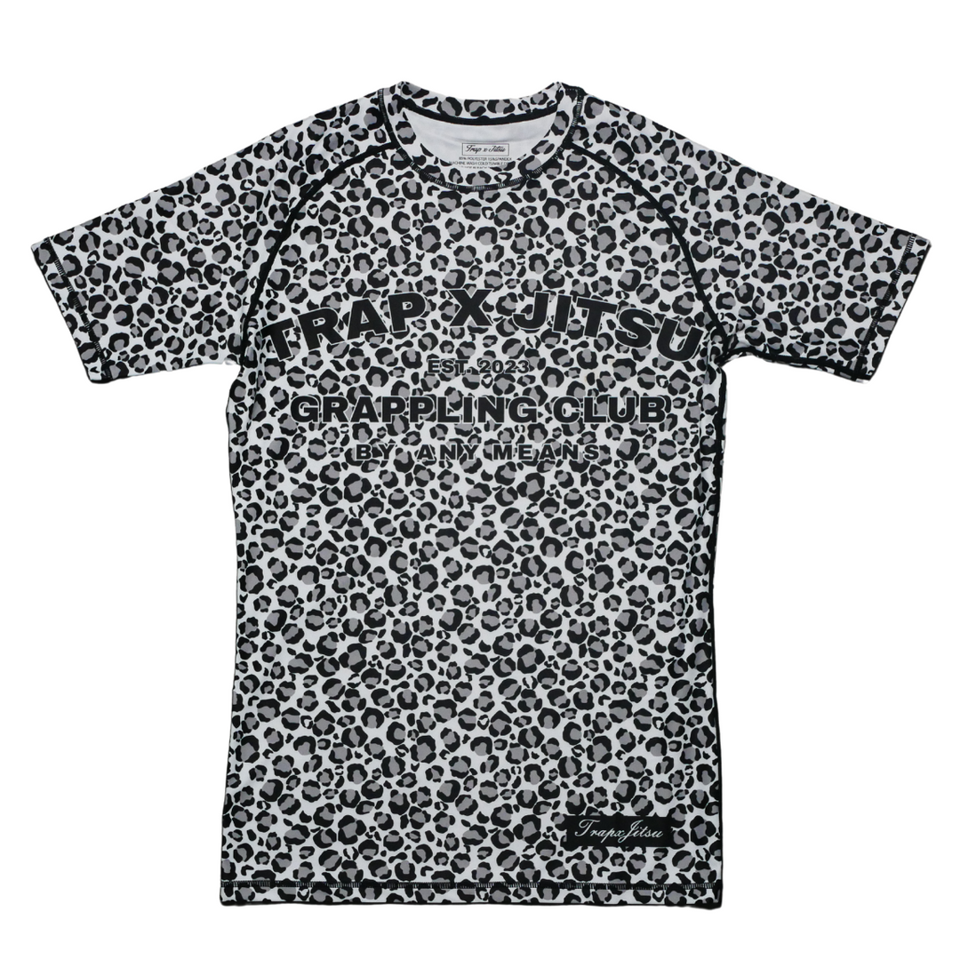 SNOW LEOPARD SHORT SLEEVE RASHGUARD