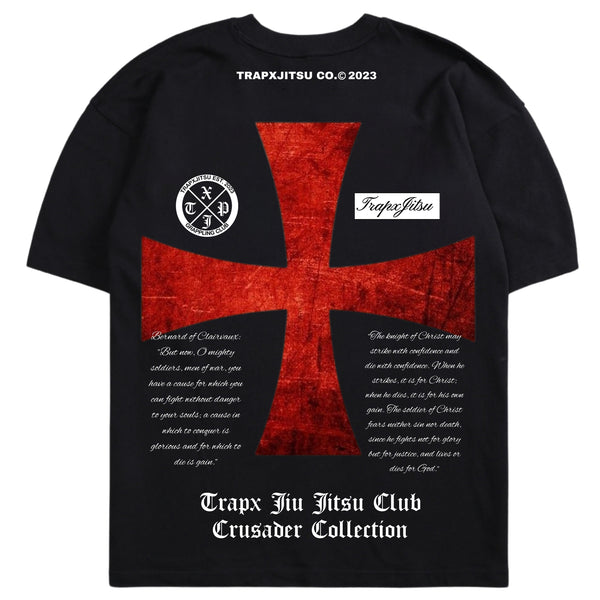 CRUSADER CROSS OVERSIZED T-SHIRT - BLACK – TrapxJitsu