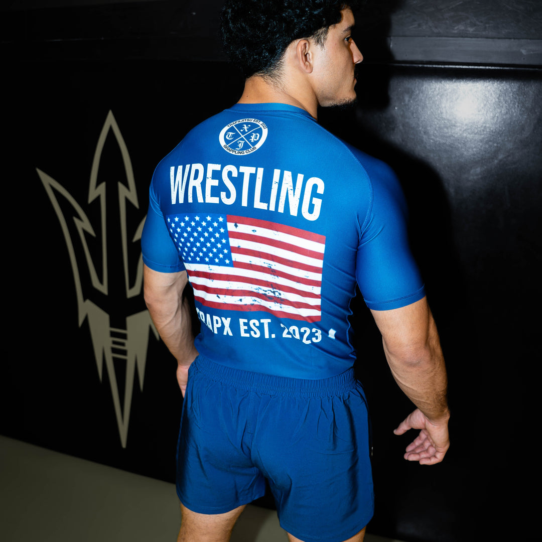USA WRESTLING SHORT SLEEVE RASHGUARD