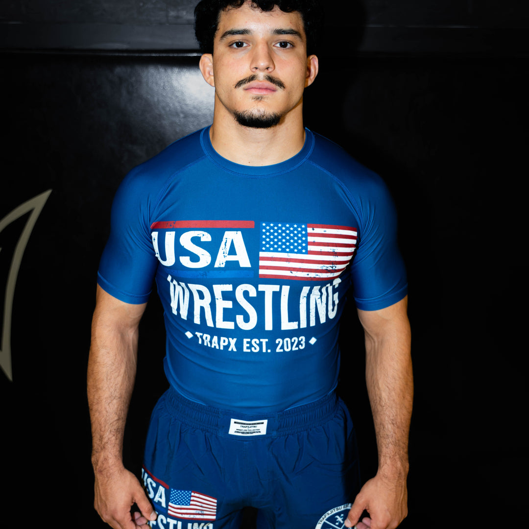 USA WRESTLING SHORT SLEEVE RASHGUARD