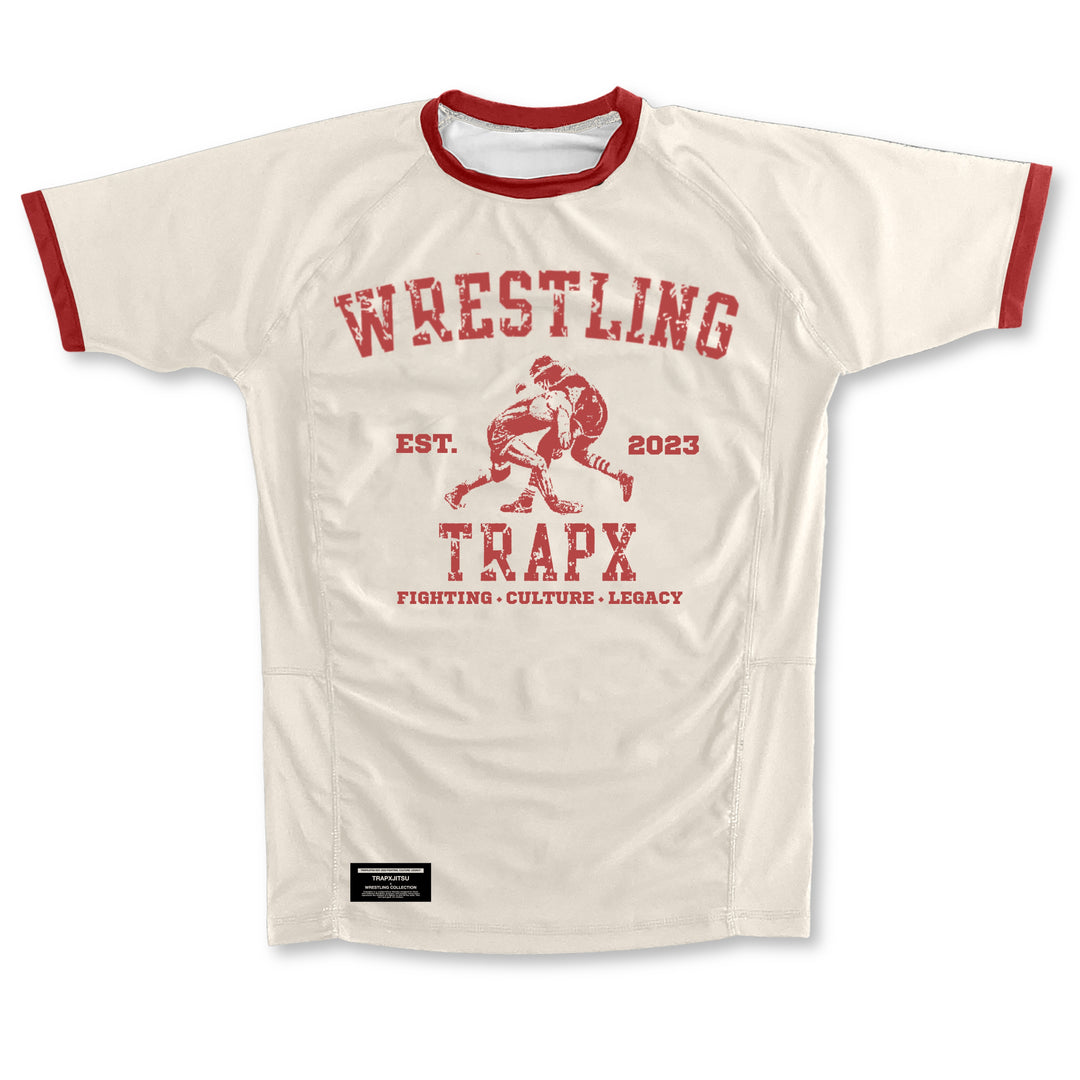 VINTAGE WRESTLING SHORT SLEEVE RASHGUARD