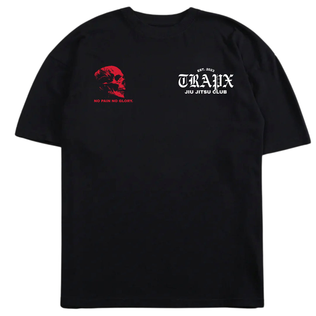 RED SKULL OVERSIZED T-SHIRT - BLACK