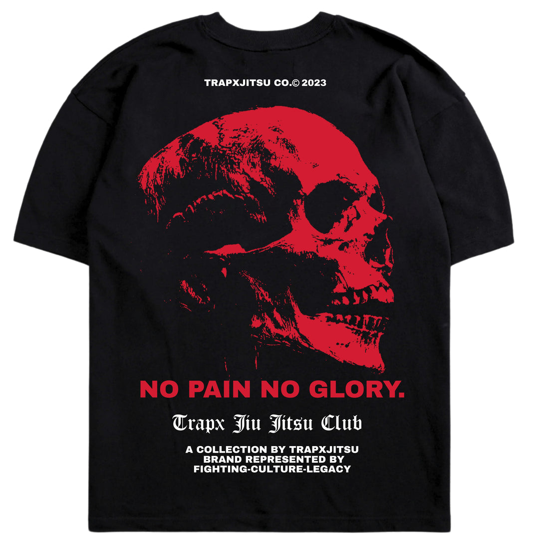 RED SKULL OVERSIZED T-SHIRT - BLACK