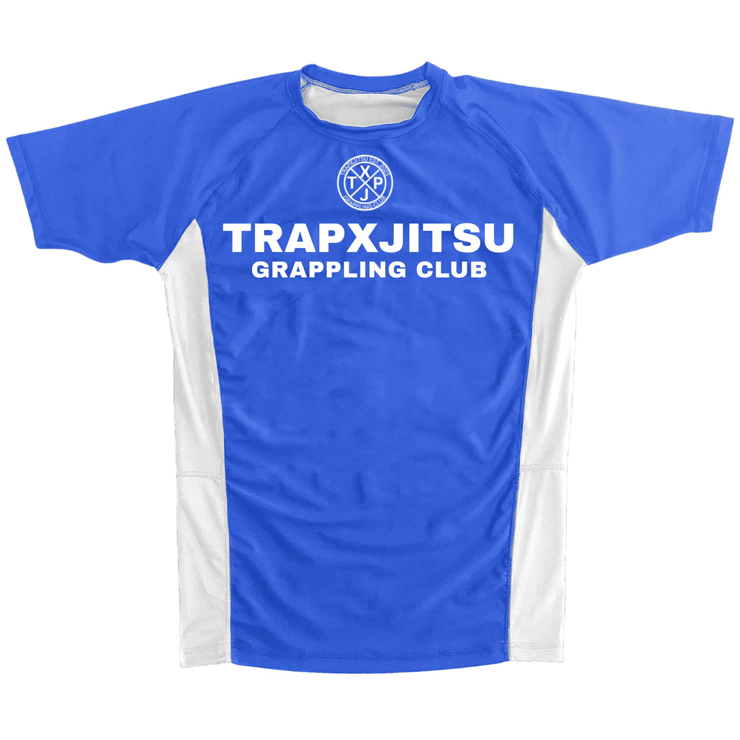 JIU JITSU & JESUS RANKED SHORT SLEEVE RASHGUARD - BLUE