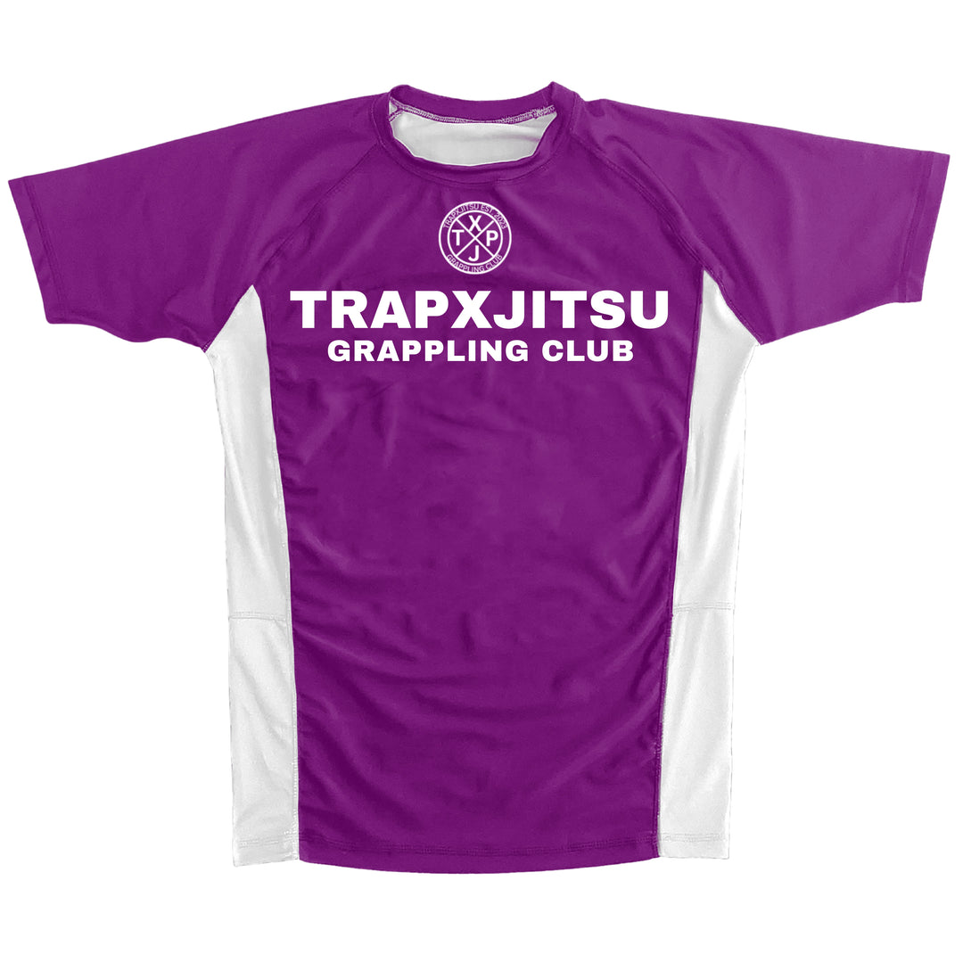 JIU JITSU & JESUS RANKED SHORT SLEEVE RASHGUARD - PURPLE
