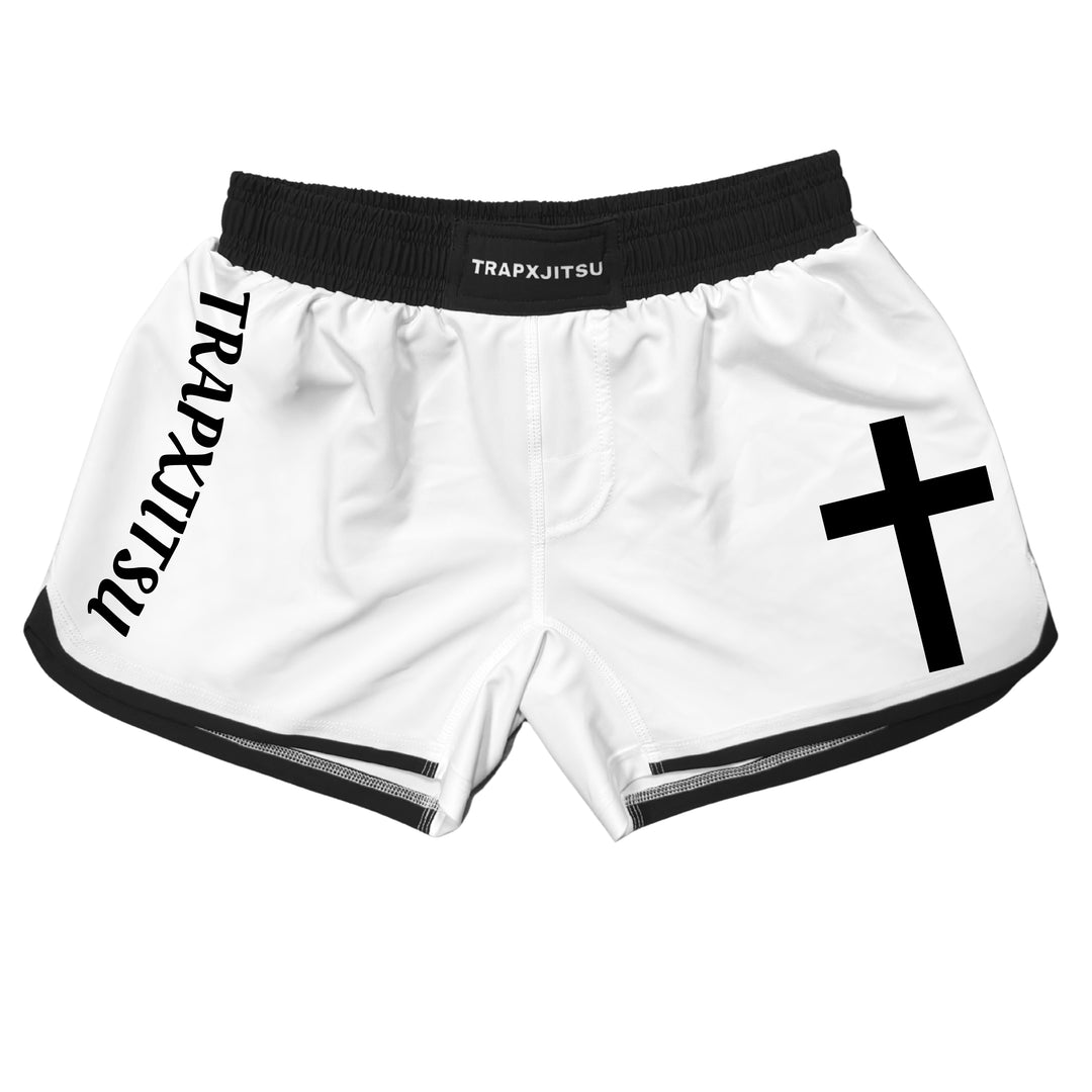 JIU JITSU & JESUS RANKED NO-GI SHORTS - WHITE