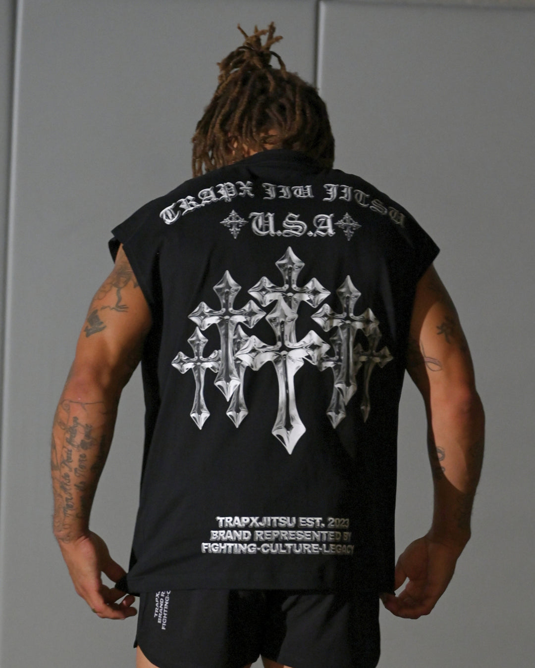 CHROME CROSS OVERSIZED TANK