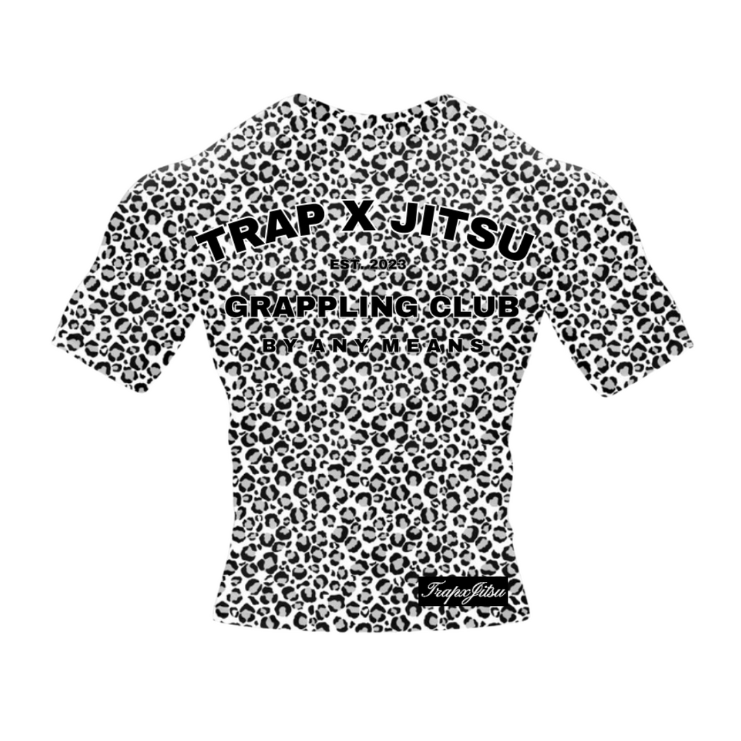 SNOW LEOPARD SHORT SLEEVE RASHGUARD