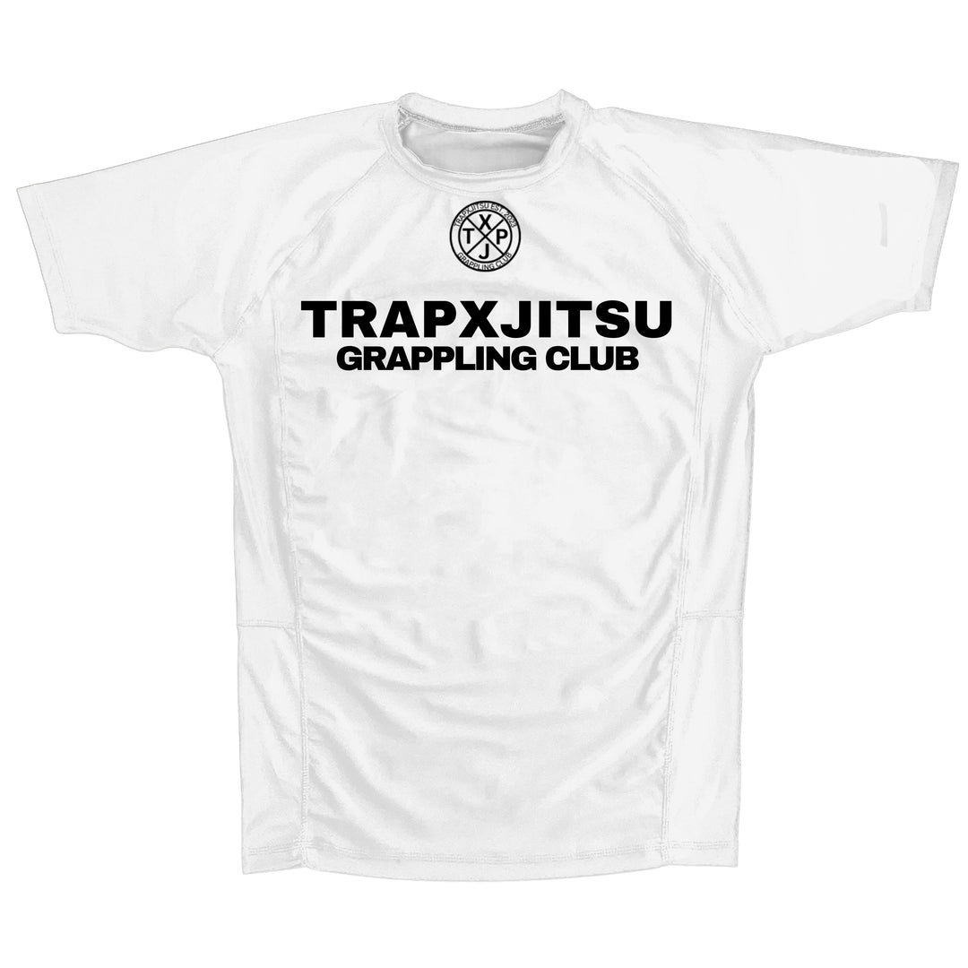 JIU JITSU & JESUS SHORT SLEEVE RASHGUARD - WHITE