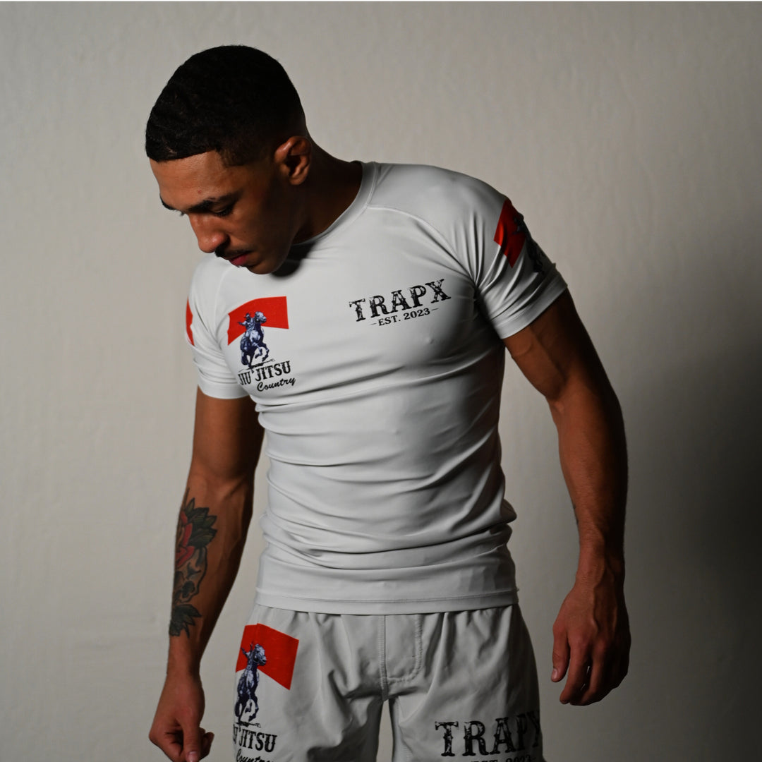 FRONTIER SHORT SLEEVE RASHGUARD - OFF WHITE