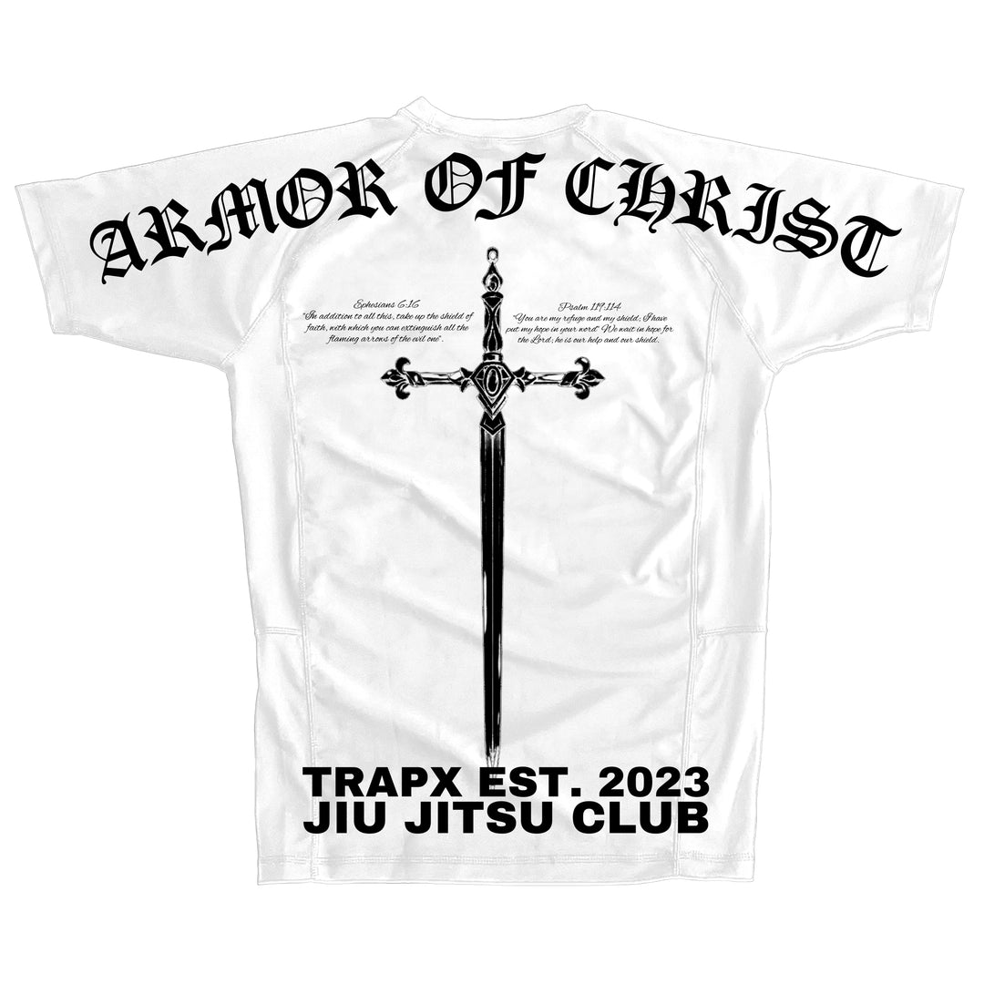 ARMOR OF CHRIST SHORT SLEEVE RASHGUARD - WHITE