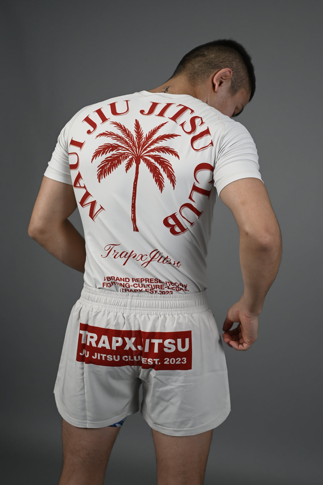 MAUI JIU JITSU SHORT SLEEVE RASHGUARD - CREAM