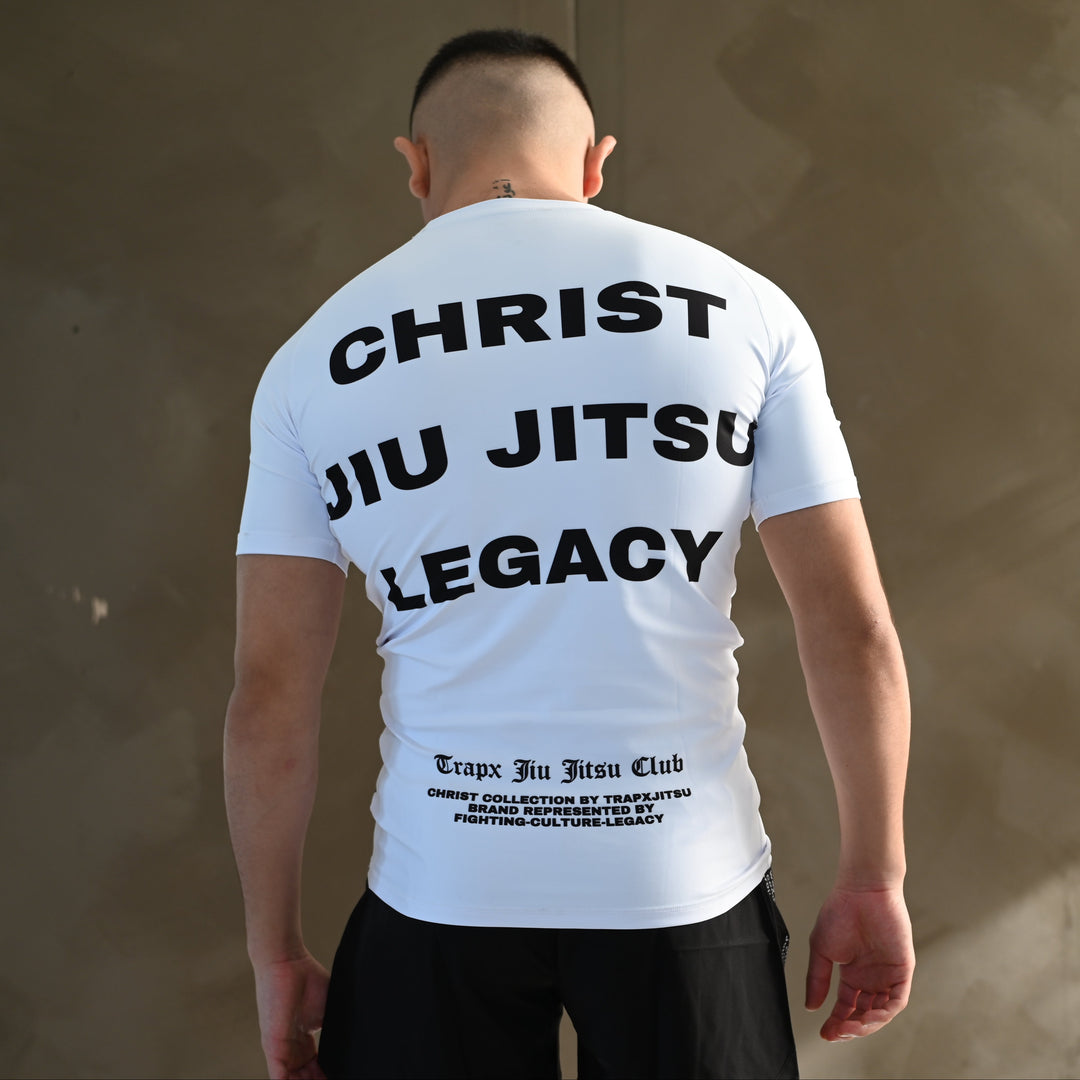 CHRIST LEGACY JJ SHORT SLEEVE RASHGUARD - WHITE