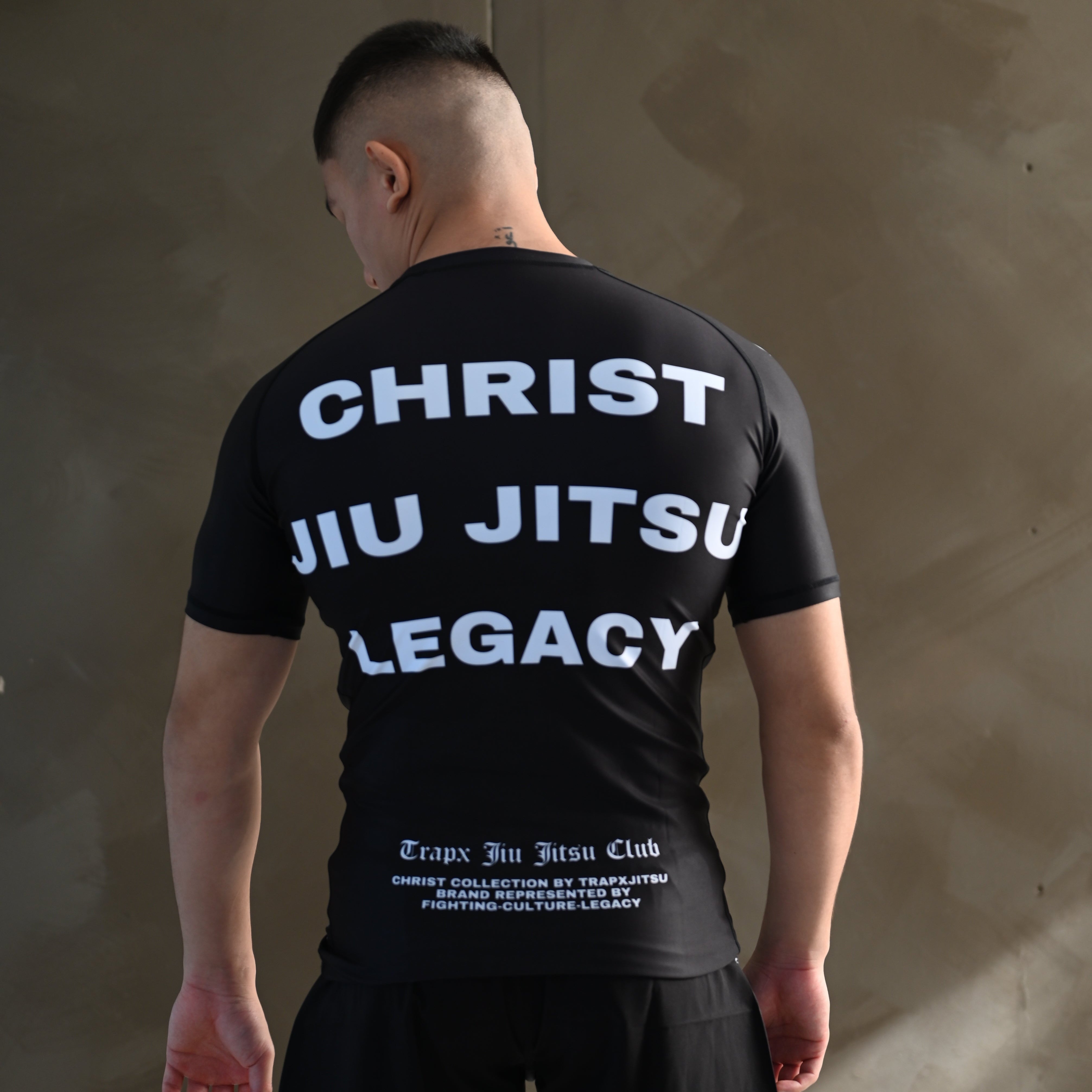 CHRIST LEGACY JJ SHORT SLEEVE RASHGUARD - BLACK – TrapxJitsu