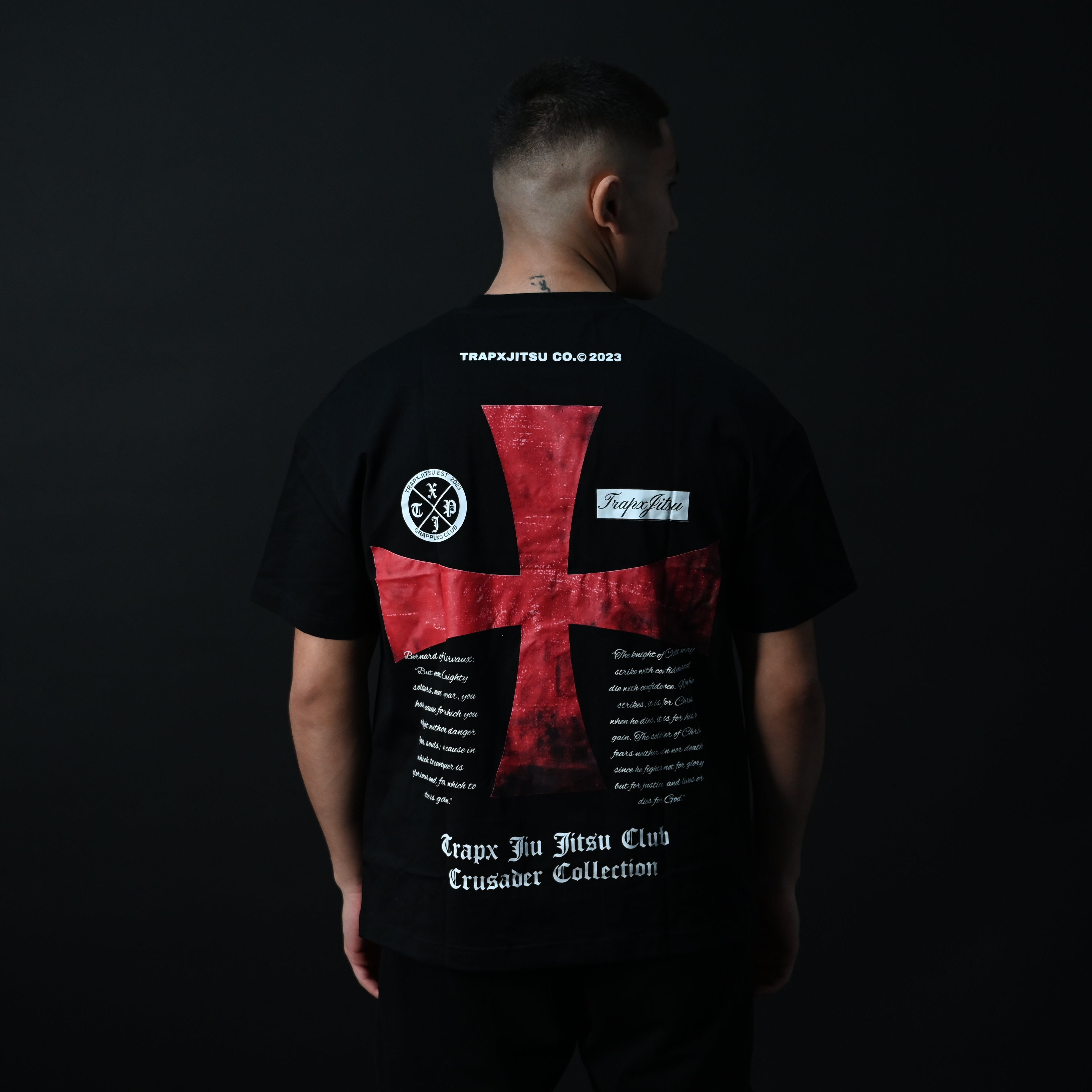 CRUSADER CROSS OVERSIZED T-SHIRT - BLACK – TrapxJitsu