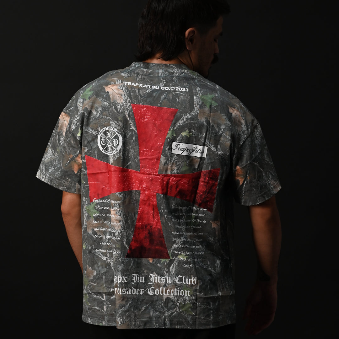 CRUSADER CROSS OVERSIZED T-SHIRT - CAMO
