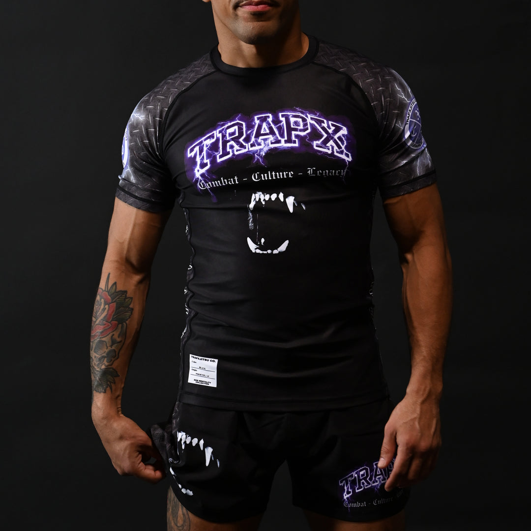 DOG MENTALITY SHORT SLEEVE RASHGUARD - BLACK