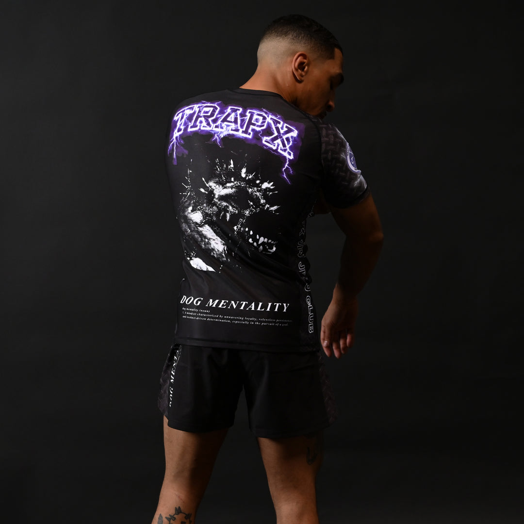 DOG MENTALITY SHORT SLEEVE RASHGUARD - BLACK