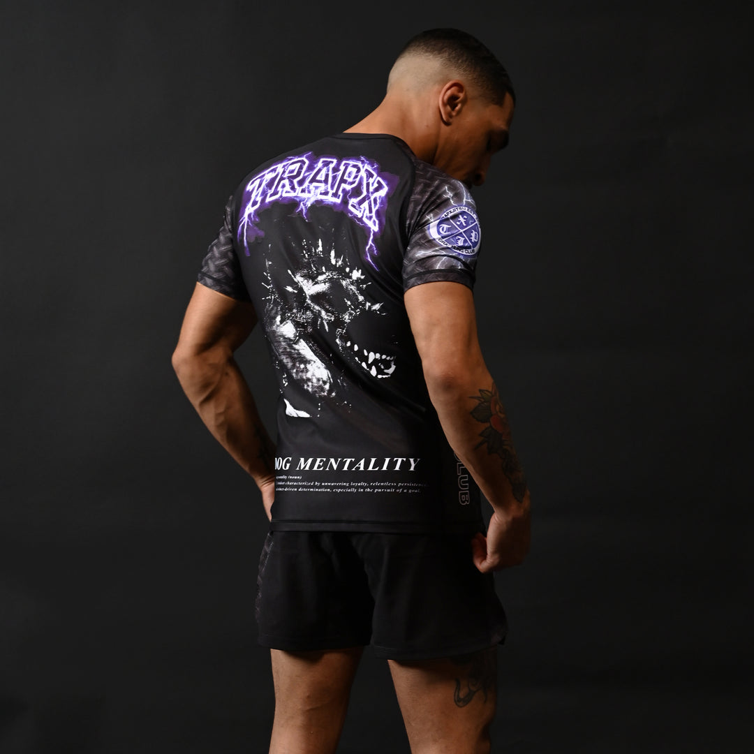 DOG MENTALITY SHORT SLEEVE RASHGUARD - BLACK