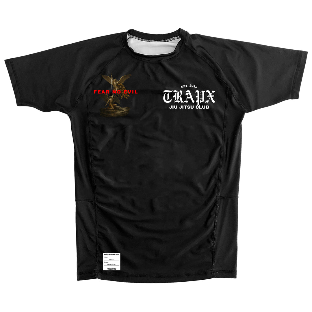 FEAR NO EVIL SHORT SLEEVE RASHGUARD - BLACK