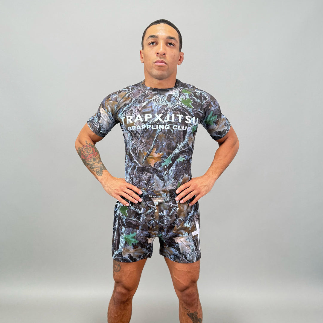 JIU JITSU & JESUS SHORT SLEEVE RASHGUARD - CAMO