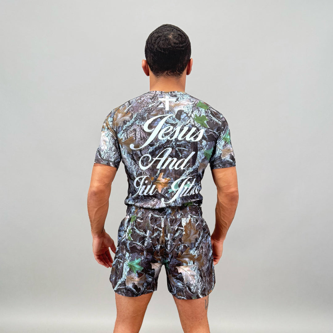 JIU JITSU & JESUS SHORT SLEEVE RASHGUARD - CAMO