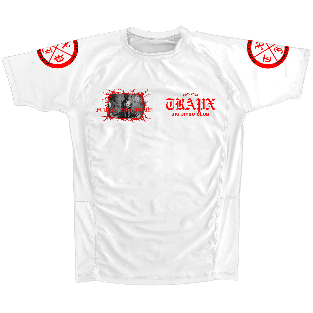 MAN IN THE ARENA SHORT SLEEVE RASHGUARD - WHITE