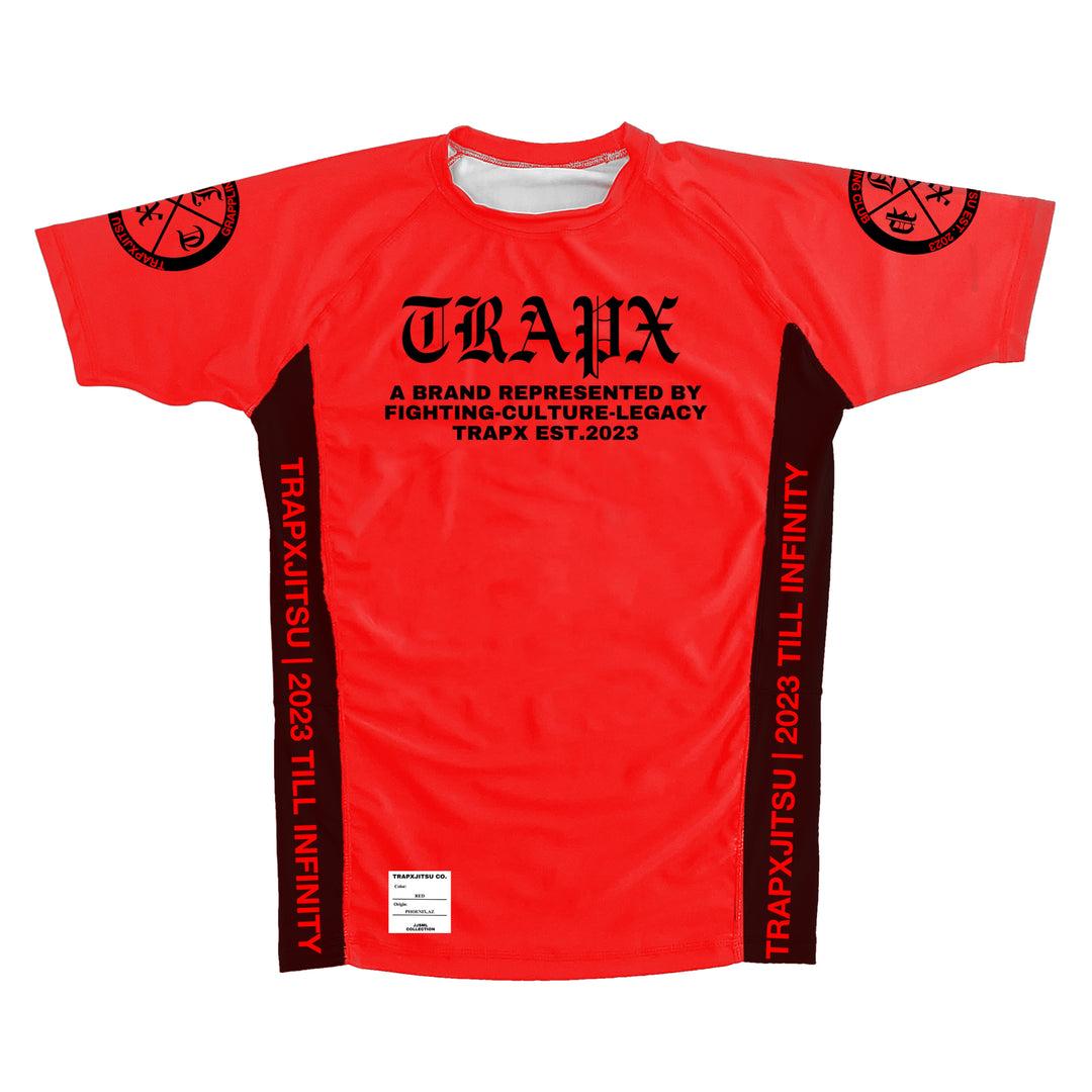 JIU JITSU SAVED MY LIFE SHORT SLEEVE RASHGUARD - RED