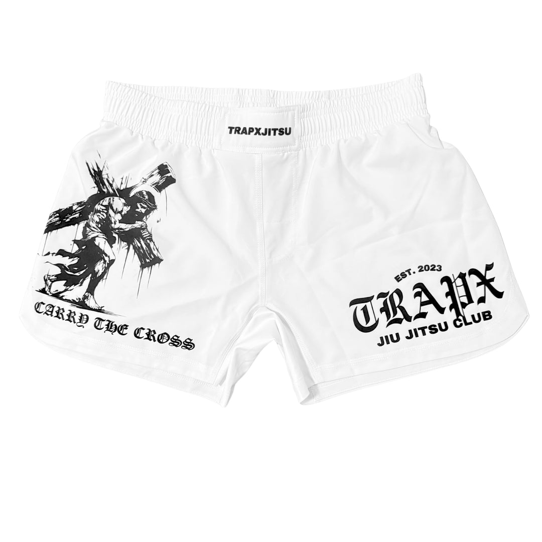 CARRY THE CROSS NO-GI SHORTS - WHITE
