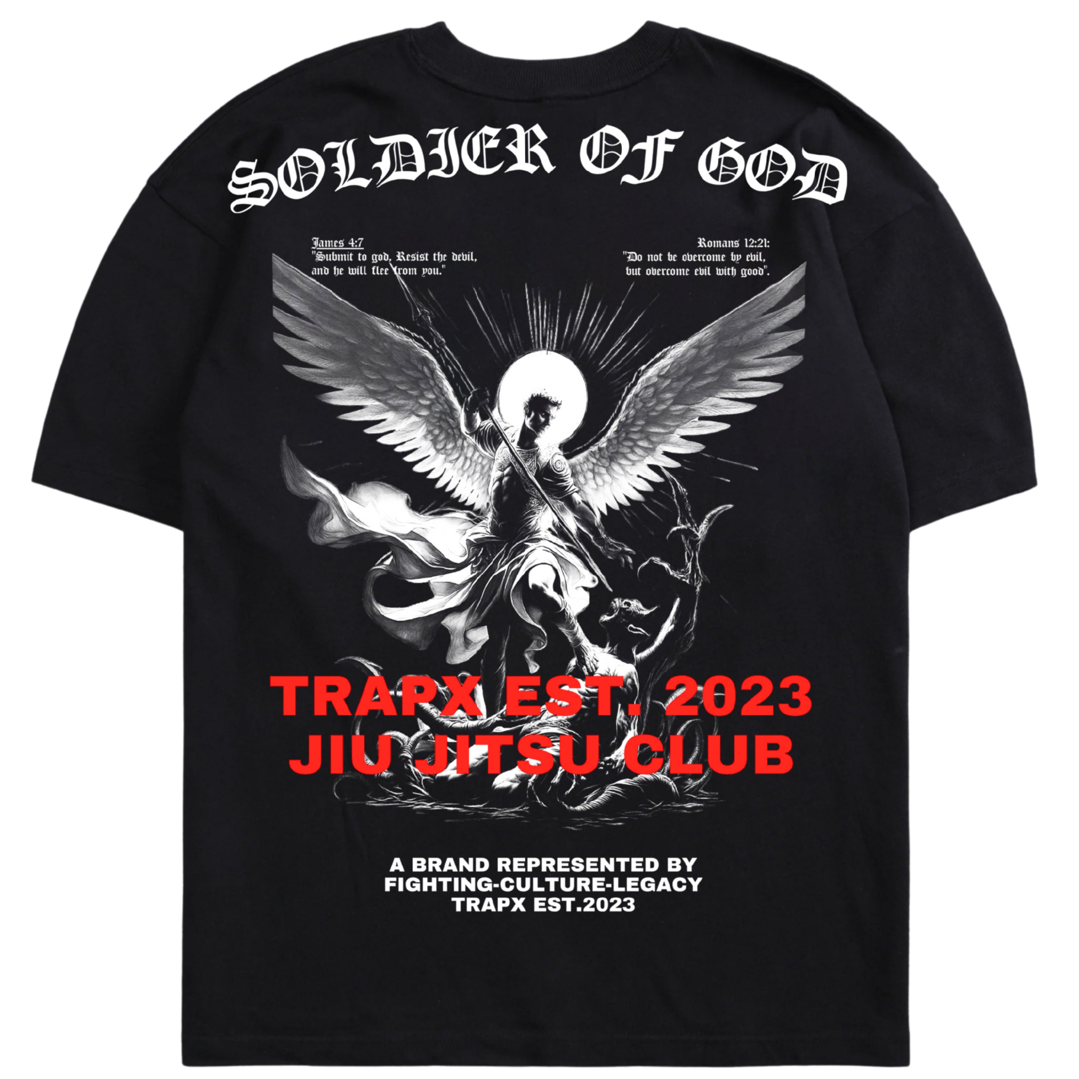 SOLDIER OF GOD OVERSIZED T-SHIRT - BLACK – TrapxJitsu