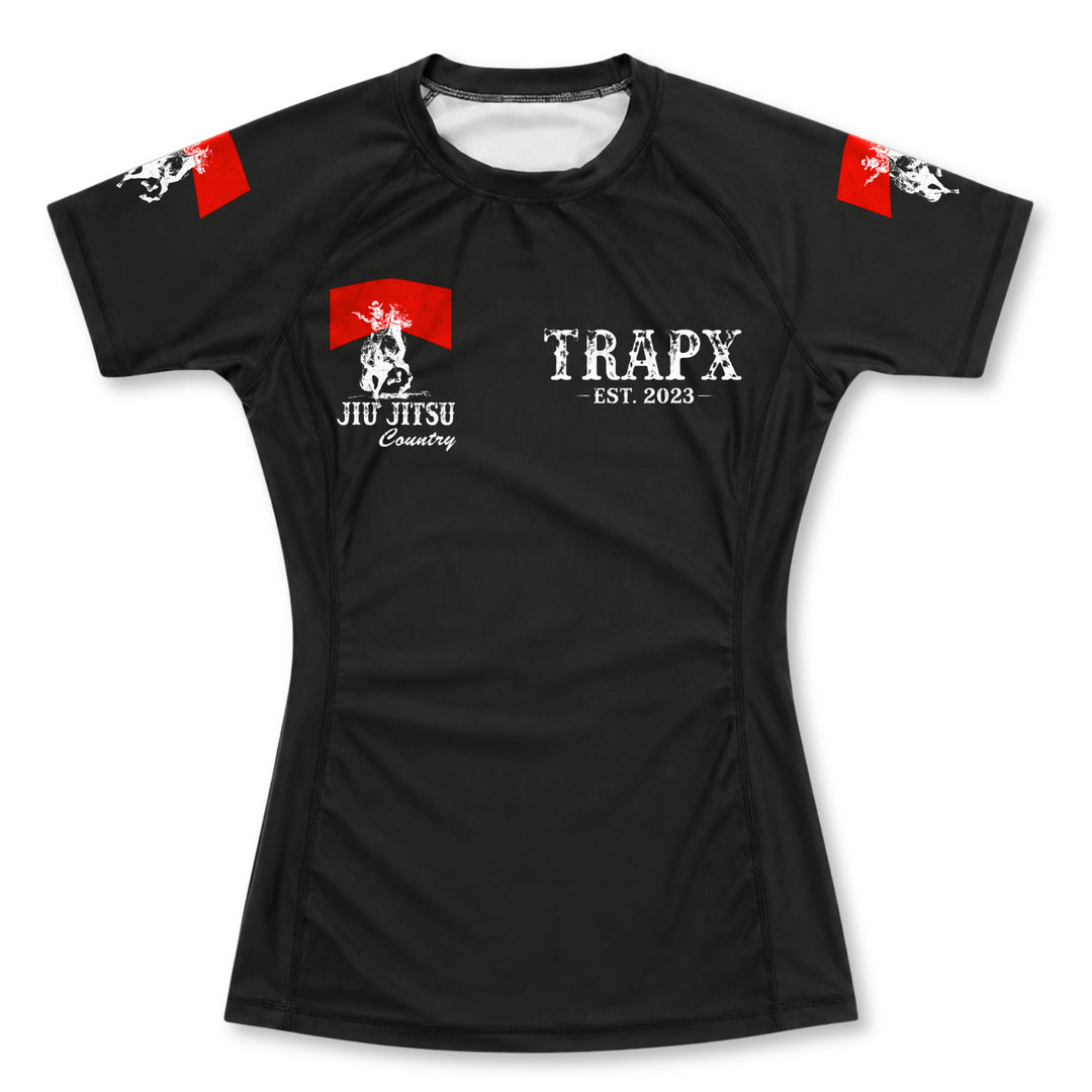 FRONTIER WOMEN'S SHORT SLEEVE RASHGUARD - BLACK