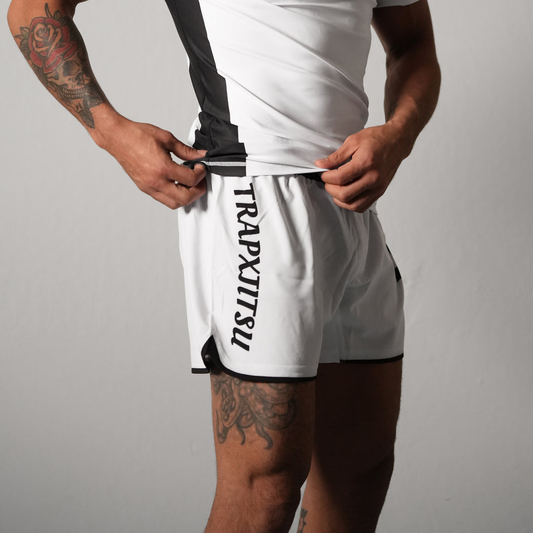JIU JITSU & JESUS RANKED NO-GI SHORTS - WHITE