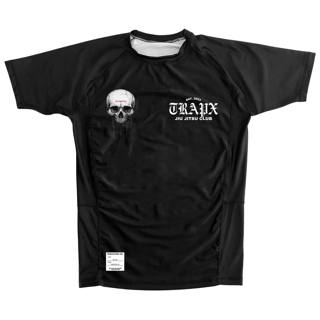 NO PAIN NO GLORY SHORT SLEEVE RASHGUARD - BLACK