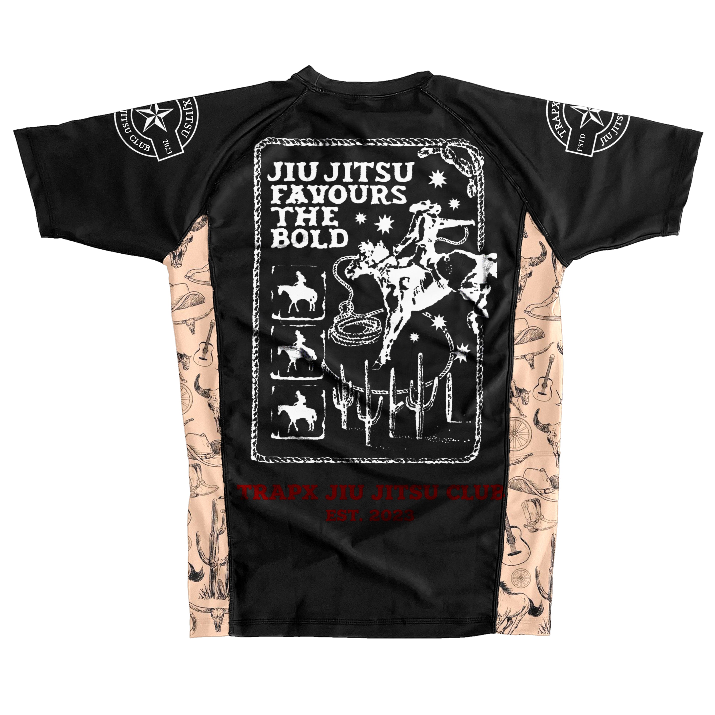 COWBOY SHORT SLEEVE RASHGUARD - BLACK – TrapxJitsu