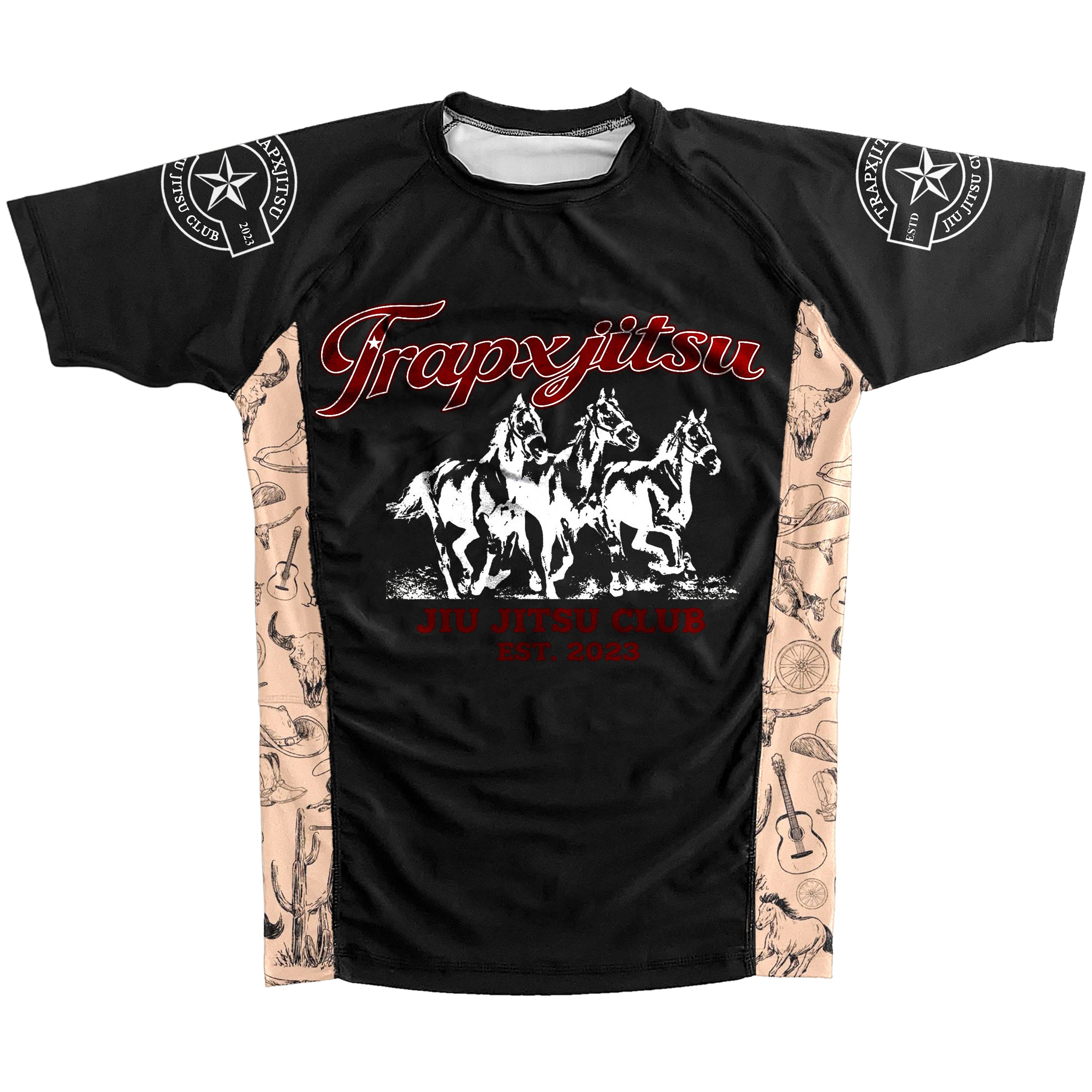 COWBOY SHORT SLEEVE RASHGUARD - BLACK – TrapxJitsu